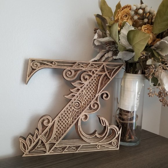 Letter R S T U V W X Y Z Wood Multi-layer Monogram - Picture 9 of 10